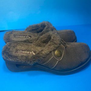 Skechers Cali suede faux fur shoes